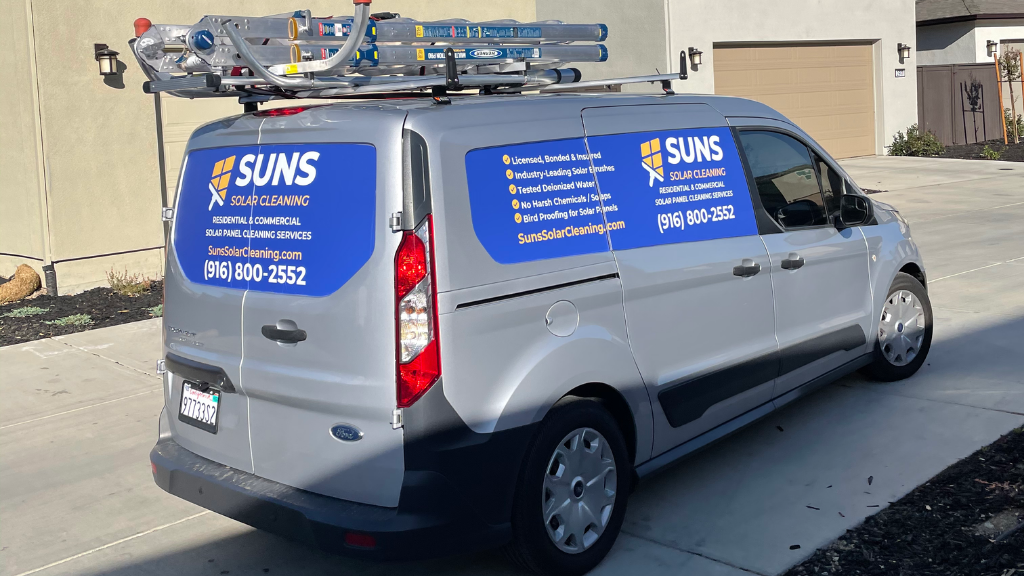 a picture of suns solar cleaning van